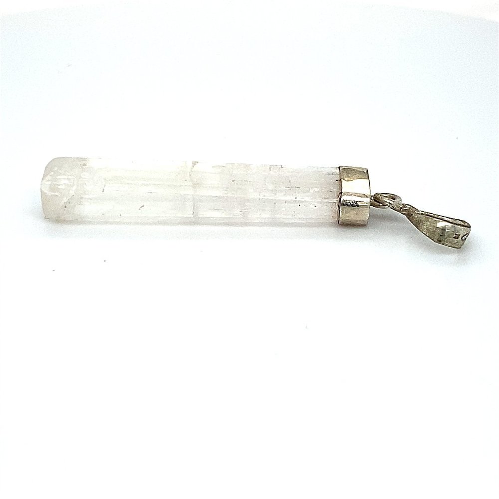 Diamond Quartz 21.10ct Solid 925 Silver Pendant